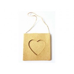 Cadre mini photo en carton à décorer 75x75mm forme de coeur