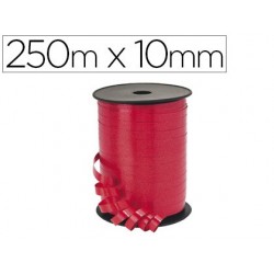 Bobine bolduc métallisé 250mx10mm coloris rouge