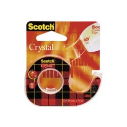 Ruban adhésif scotch crystal transparent dévidoir carte...
