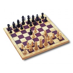Jeu d'échecs plateau 30x30cm pièces en bois massif 2...