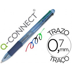 Stylo-bille q-connect 4 couleurs écriture moyenne 0.7mm...