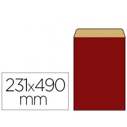 Pochette kraft vergé 60g 310x80x490mm coloris rouge