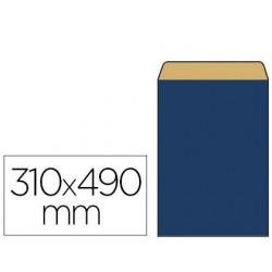 Pochette kraft vergé 60g 310x80x490mm coloris bleu