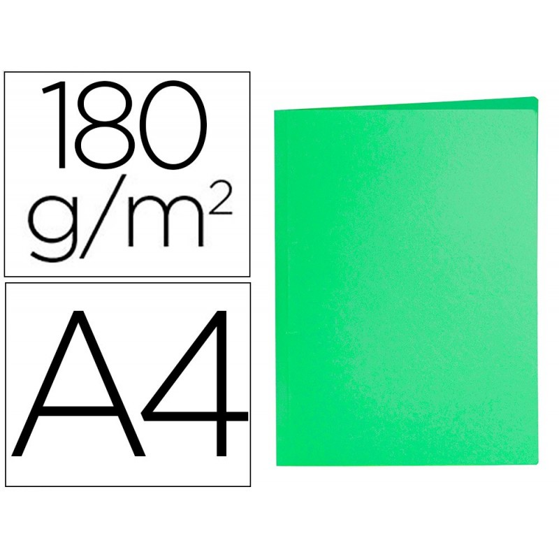 Sous-chemise liderpapel papier cartonné 180g 310x230mm document a4  210x297mm coloris pastel vert intense