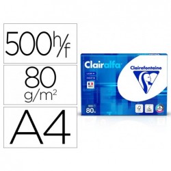 Papier clairefontaine clairalfa extra blanc a4 80g/m2...