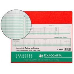 Journal exacompta caisse/banque 270x320mm horizontal 31...
