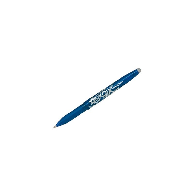 Roller pilot frixion ball écriture moyenne 0.7mm encre effaçable grip  préhension rechargeable gomme sertie coloris bleu