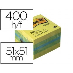 Bloc-notes post-it minis 51x51mm 400f repositionnables...