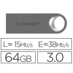 Clé usb q-connect 3.0 premium 64gb vitesse lecture 38mb/s...