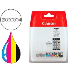 Cartouche canon jet d'encre cli-581 multipack couleur...