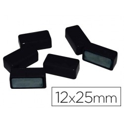 Aimant rectangulaire 25mm coloris noir blister 6 unités