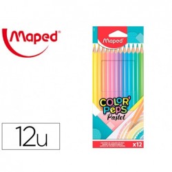 Crayon couleur maped color' peps couleur pastel carton 12 un