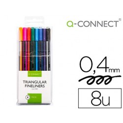 Stylo-feutre q-connect pointe fibre fine 0.4 mm coloris...
