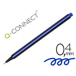 Stylo-feutre q-connect pointe fibre fine 0.4 mm coloris bleu