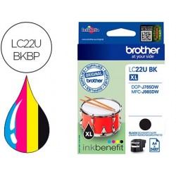 Cartouche brother jet d'encre lc22ubk couleur noir 2.400p