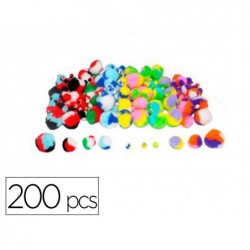Pompons tricolores sodertex 200 pcs tailles et coloris...