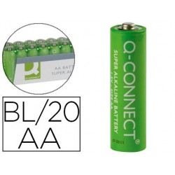 Pile q-connect alcaline aa lr6 capacité 1.5v pack 20 unités