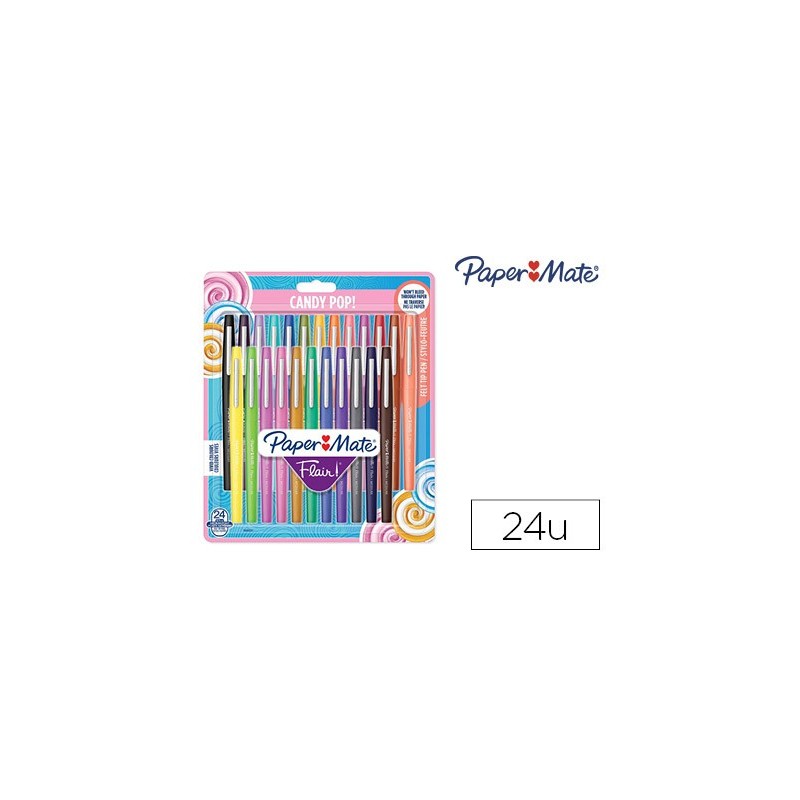 Feutre Papermate flair mettalic pastel - coloris assortis