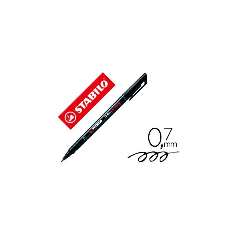 STYLO-FEUTRE STABILO OHP PEN PERMANENT POINTE FINE 0.7MM ENCRE INDÉLÉBILE  MULTI-SUPPORTS AGRAFE COLORIS NOIR