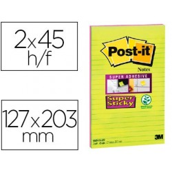 Bloc-notes post-it super sticky grand format 127x203mm...