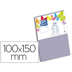 Carte oxford vélin 100x150mm 240g coloris parme étui 25...