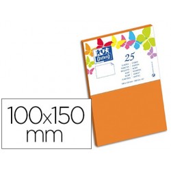 Carte oxford vélin 100x150mm 240g coloris orange étui 25...