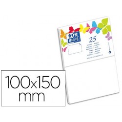 Carte oxford vélin 100x150mm 240g coloris blanc étui 25...