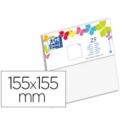 Carte oxford vélin 155x155mm 240g coloris blanc étui 25...