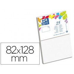 Carte oxford vélin 82x128mm 240g coloris blanc étui 25...