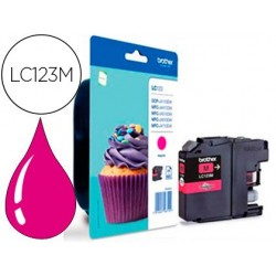 Cartouche brother jet d'encre lc123m couleur magenta 600p