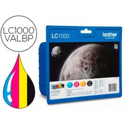 Cartouche brother jet d'encre lc1000valbp pack 4 encres