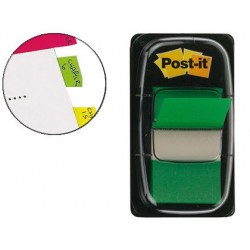 Marque-pages post-it standard index 25x44mm 50f coloris vert