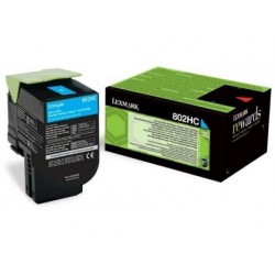 Toner lexmark 80c2hce couleur cyan 3000 pag