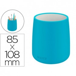 Pot a crayon leitz cosy ceramique bleu 108mm diametre 85mm