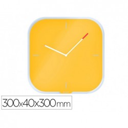 Pendule leitz cosy horloge mural analogique coloris jaune