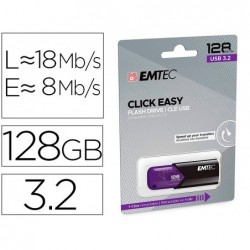Cle usb emtec 3.2 b110 click easy 128go coloris violet