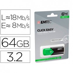 Cle usb emtec 3.2 b110 click easy 64go coloris vert