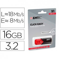 Cle usb emtec 3.2 b110 click easy 16go coloris rouge