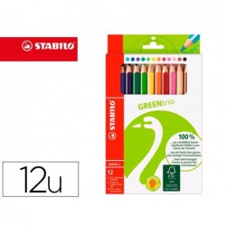 Etui carton de 12 crayons de couleur stabilo green trio