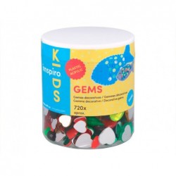 Bocal de gemmes decoratives acrylique cercle couleurs et...
