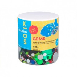 Bocal de gemmes decoratives acrylique cercle couleurs et...