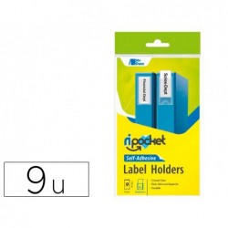 Paquet 9 porte-etiquette riplast adhesive 55x102mm pvc reach