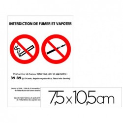 Adh sif interdiction de fumer et de vapoter. lamination...