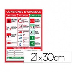 Panneau consignes d'urgence - pvc semi-rigide recyclable...