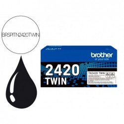 Cartouches brother jet d'encre noir tn2420 2x3000p pack de 2