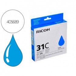 Cartouche ricoh gc-31c gel encre 405689 couleur cyan 1920p