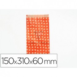 Pochettes kraft fond rouge 50g/m 15x31x6 cm sachet de 50 un