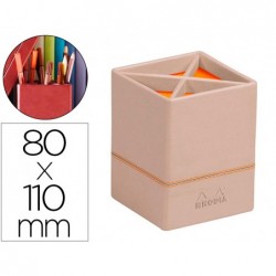 Pot crayons rhodiarama quatre compartiments en simil cuir...