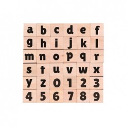Tampons sodertex lettres et chiffres minuscules en bois...