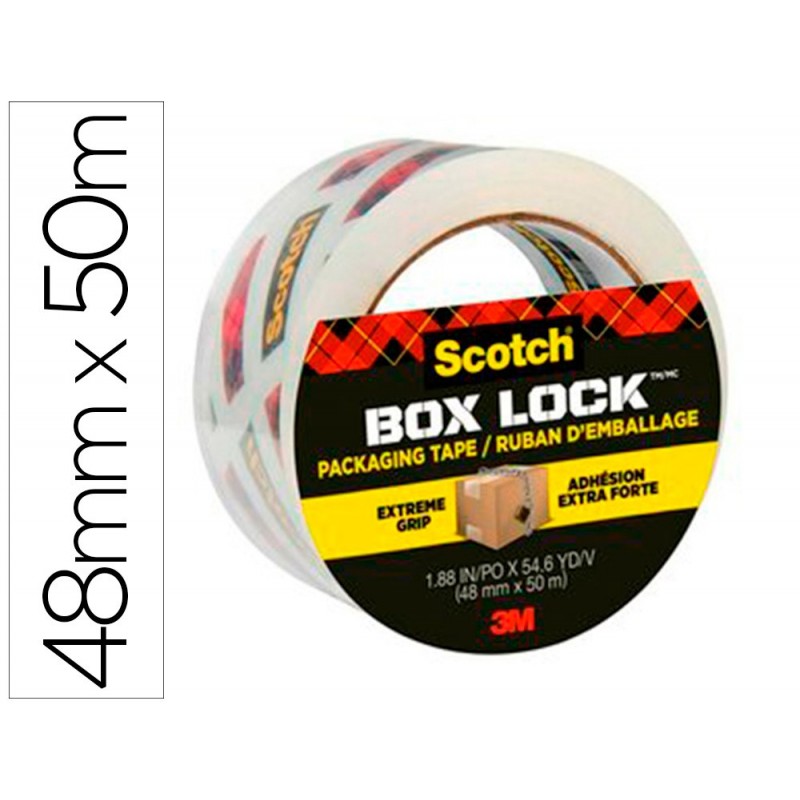 Ruban adhesif scotch box lock extra fort 48mm x 50m transparent